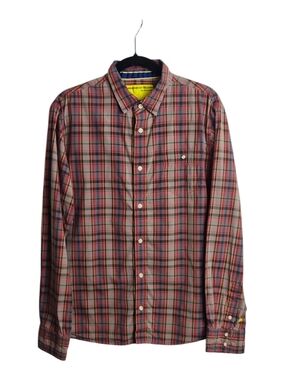 Descendant Of Thieves Men's Red Plaid Long-Sleeve Button-Down Shirt